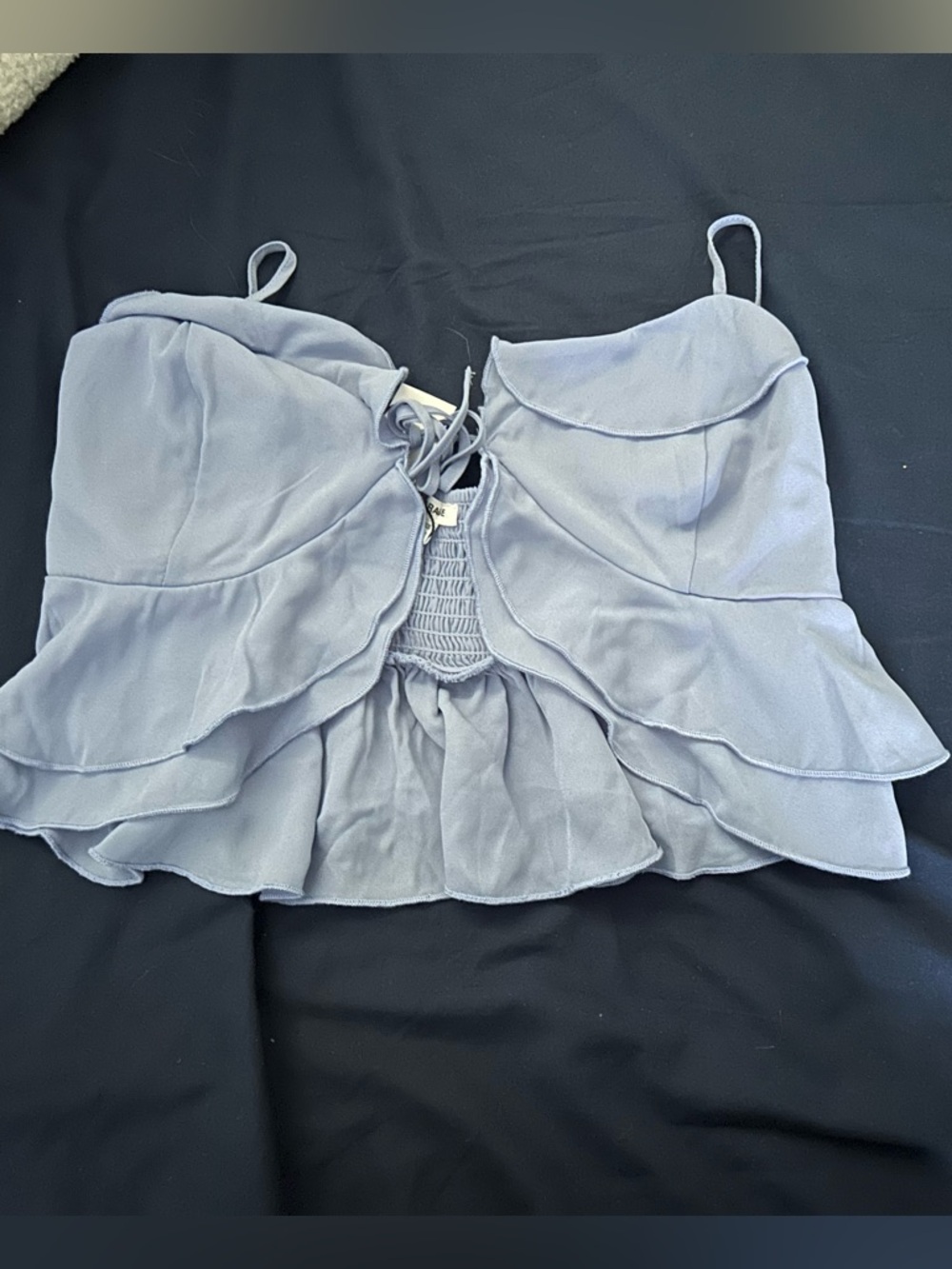 Garage Light Blue Layered Ruffle Cami